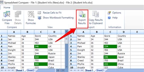 compare two excel files and highlight differences online
