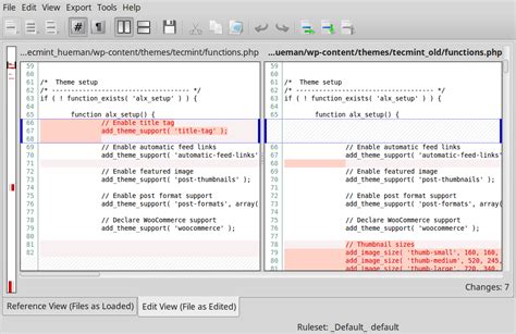 compare two files diff linux