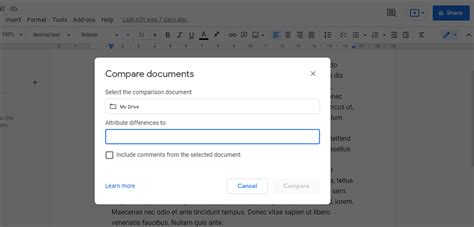 compare two google docs