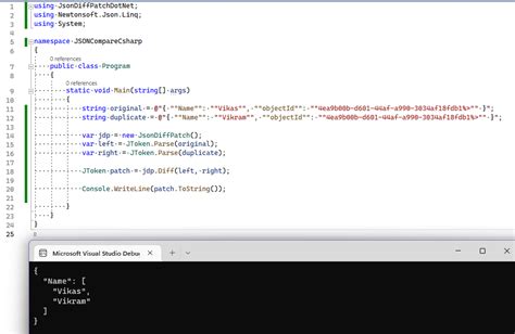 compare two json files and get differences c#