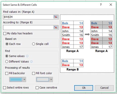 Compare Two Ranges In Excel For Differences