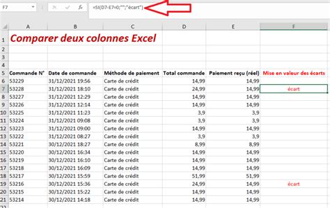 Comment comparer deux colonnes dans Excel 7 méthodes En cause