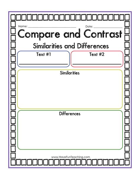 comparing differences and similarities