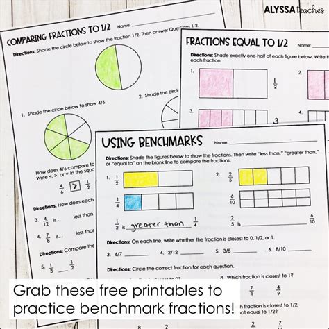 Comparing Fractions Using Benchmarks 12 Printable Ppt