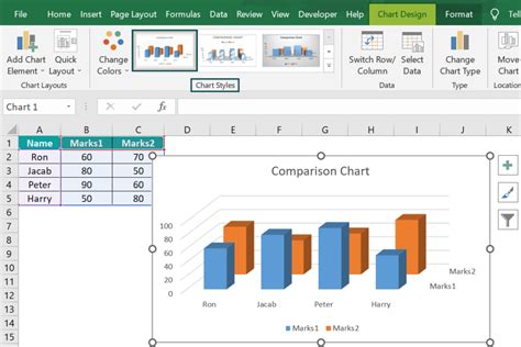 comparison chart in excel download