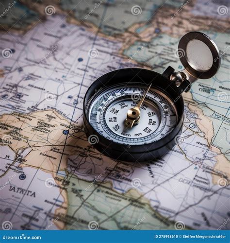 image of a compass and a map