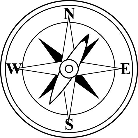 Compass Black And White Printable