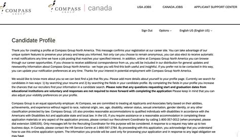 Compass Group Job Application Status