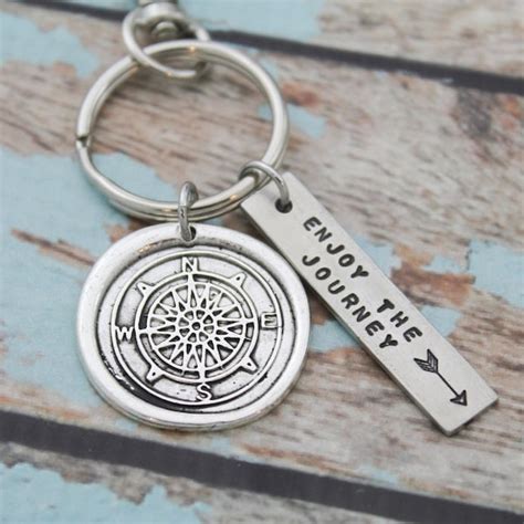 Compass Keychain Her