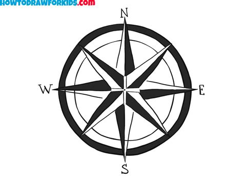 Compass Rose Drawing Easy