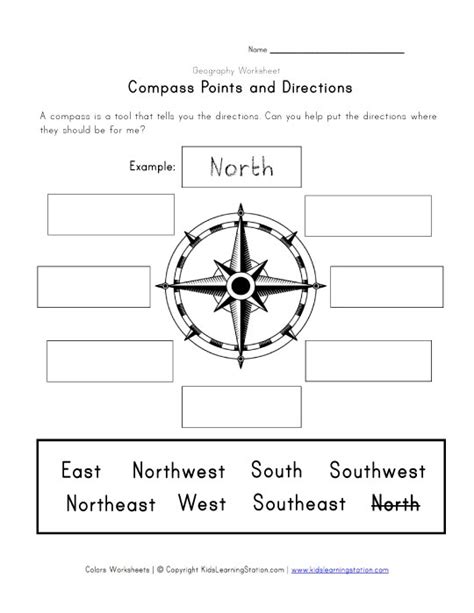 Compass Worksheet For Kids