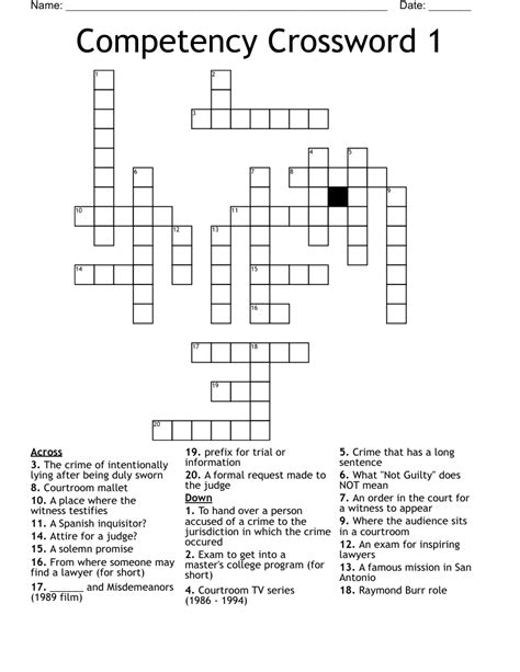 competence crossword clue dan word