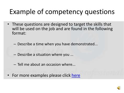 competency questions examples and answers