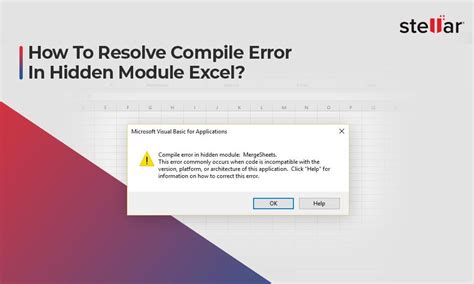 compile error in hidden module excel solution