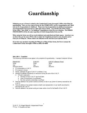 complaint for guardianship nj