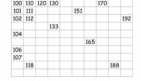Resultado de imagen para tabla para completar numeros del 100 al 200