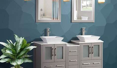 Vanity Art Ravenna 60 inch Bathroom Vanity in Grey with Double Basin