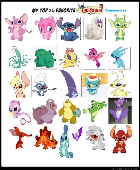 complete list of lilo and stitch experiments