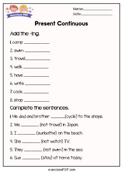 complete the sentences with present simple and present continuous