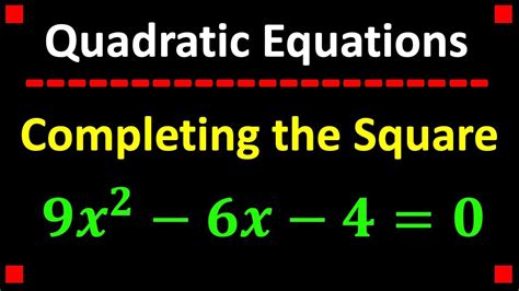 completing the square a greater than 1