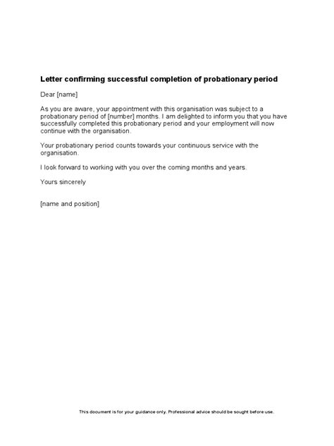 completion of probationary period letter