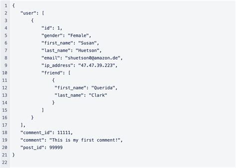 complex json string example