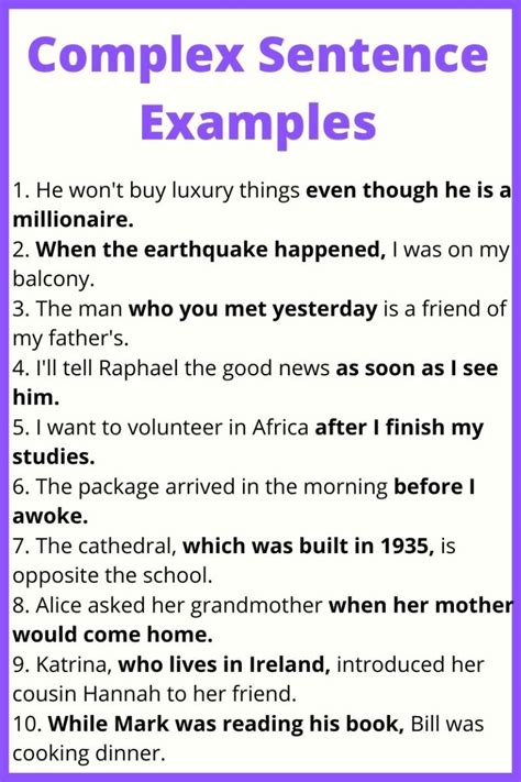 complex sentence using while examples