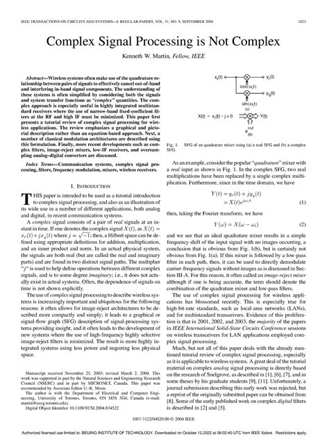 Complex Signal Processing