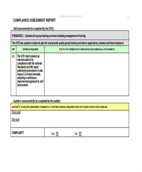 compliance monitoring report template word