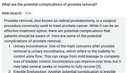 complications of prostate removal