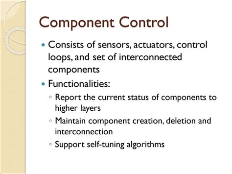 Component Control Support