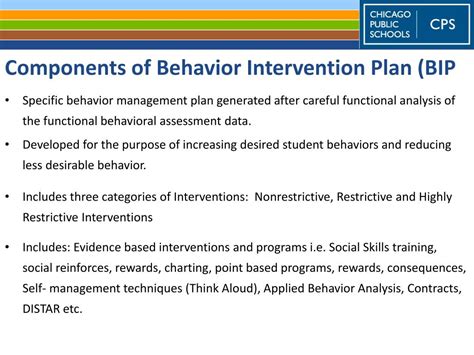 components of a behavior intervention plan