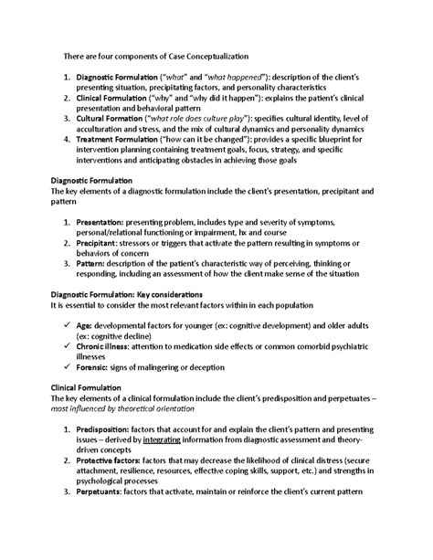 Components Of Case Conceptualization
