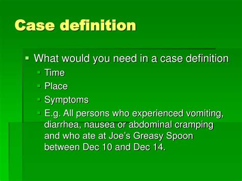 components of case definition