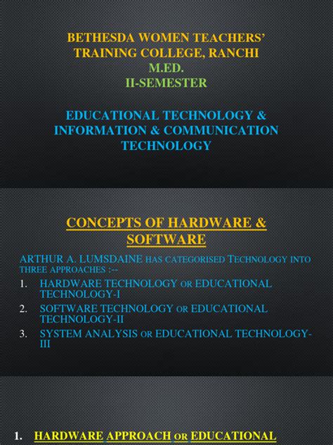 Components Of Educational Technology Hardware And Software Pdf