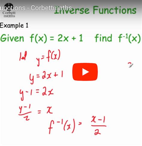 composite functions inverse functions corbettmaths answers