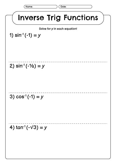 Composite Trig Functions Worksheet