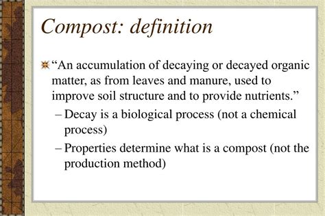 Compost Definition Quizlet