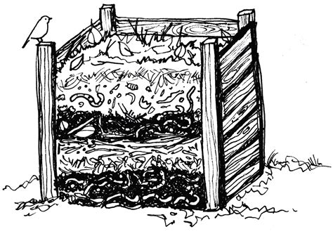 Compost Pit Drawing Easy