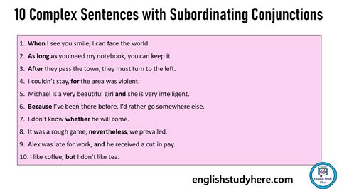 compound complex sentence examples with subordinating conjunctions