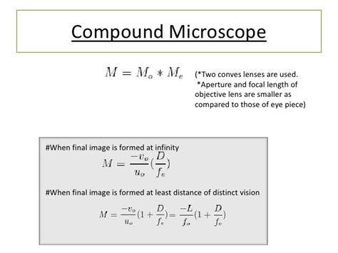Compound Microscope Magnification Formula