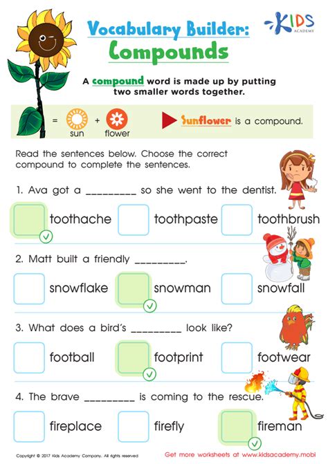 compound words exercises with answers pdf