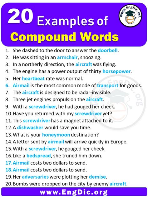 compound words in a sentence example