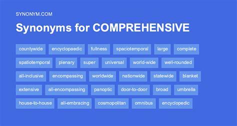 comprehensive synonym and antonym