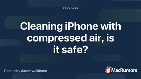 Compressed Air Cleaning Iphone