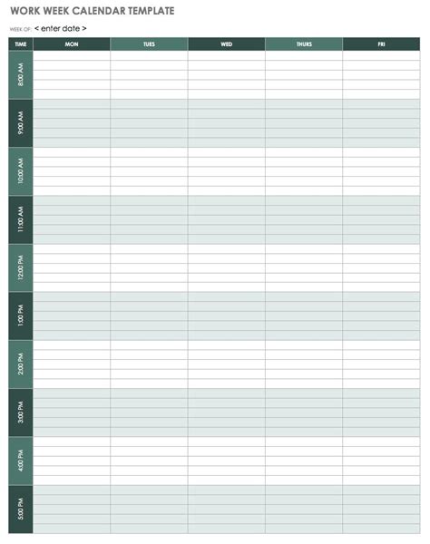 Compressed Work Week Calendar Printable