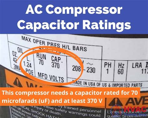 Compressor Capacitor Chart