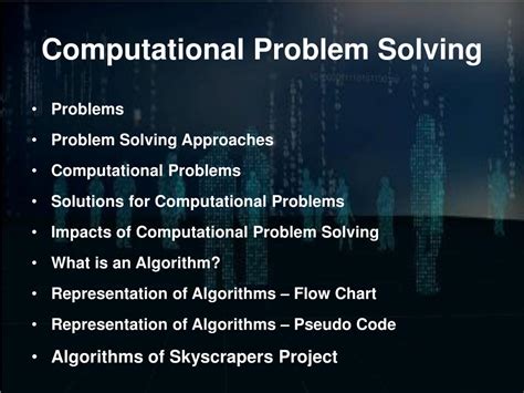 computational approaches to problem solving