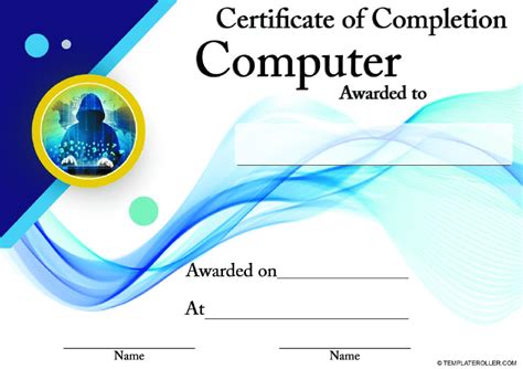 Computer Training Certificate Template in Google Docs, Illustrator