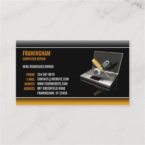 Creative Computer Repair Business Card Template Word, Apple Pages